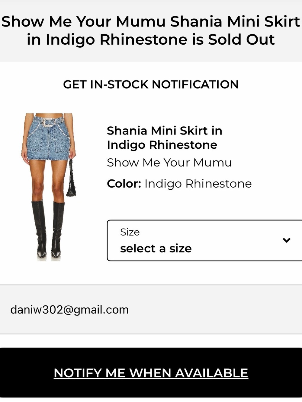 Show Me Your MuMu Shania Mini Skirt with Studded Embellished Belt
